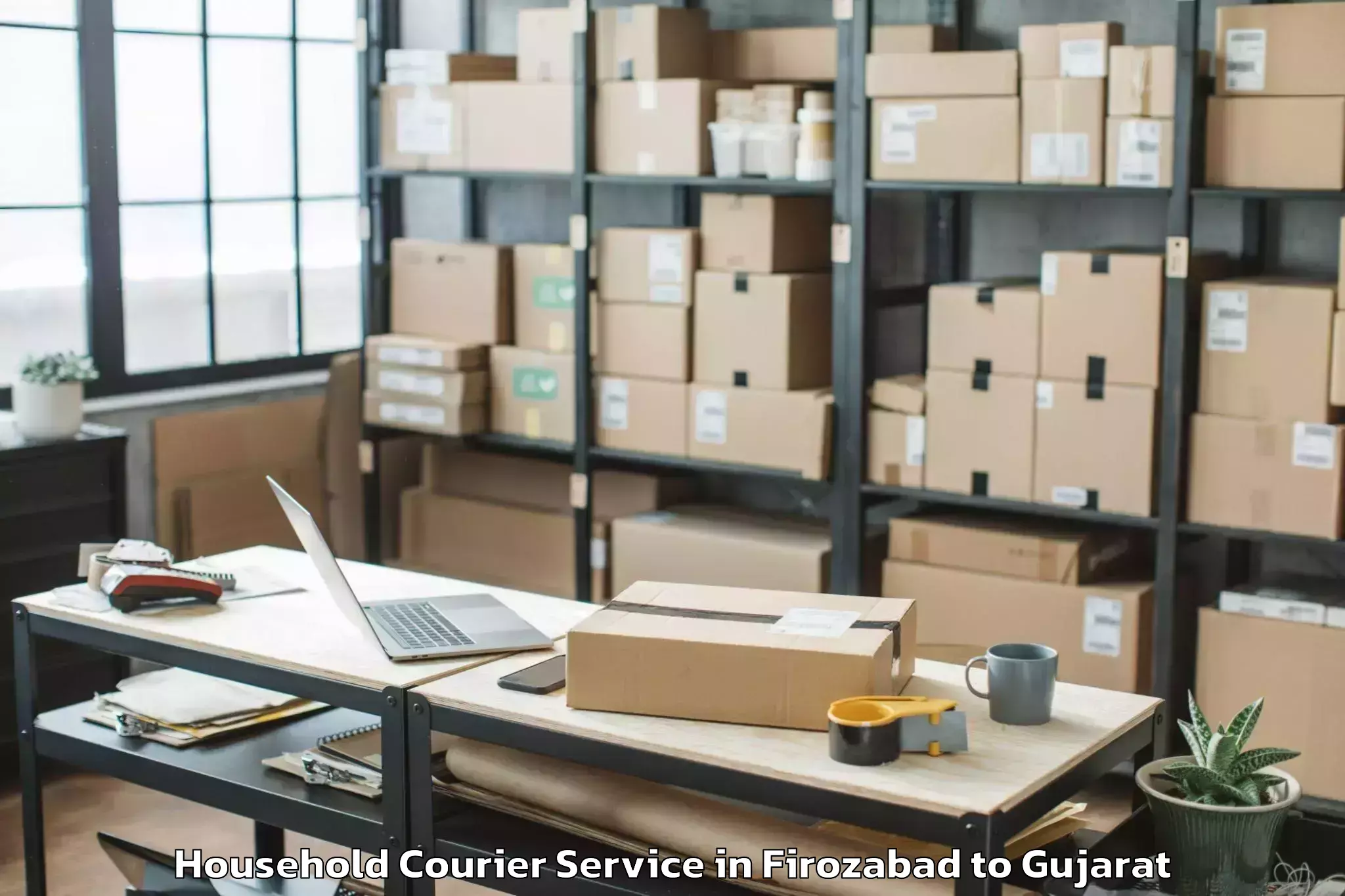 Quality Firozabad to Dohad Household Courier